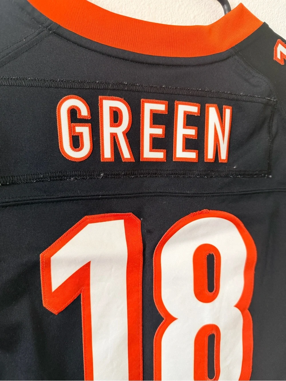 Nike Black Orange White Cincinnati Bengals #18 AJ GREEN Jersey Top